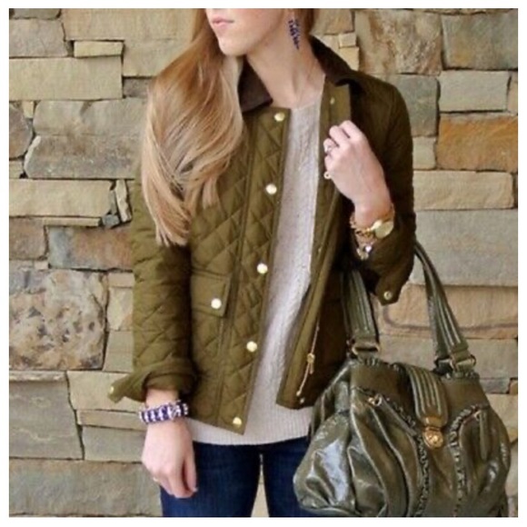 J. Crew Jackets & Blazers - J Crew olive green quilted jacket size S